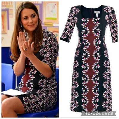 New ERDEM SOPHIA dress silk crepe dress Uk 10 Usa 6 ASO Kate Middleton Princess - Image 1 of 4