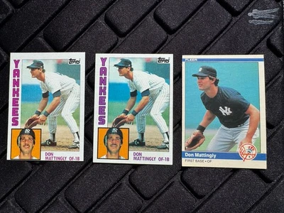 Lote de 3 tarjetas de béisbol 1984 Don Mattingly New York Yankees (2) Topps y Fleer Foto 1 de 2