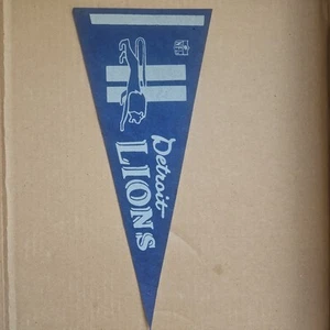Vintage 1960er NFL Filz Wimpel Detroit Lions altes Logo 12" blau - Bild 1 von 4