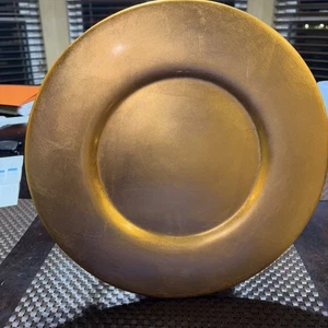 One Pier 1 Keramik Ladegerät Platte 13" in Distressed Gold, Italien Ersatz - Bild 1 von 5