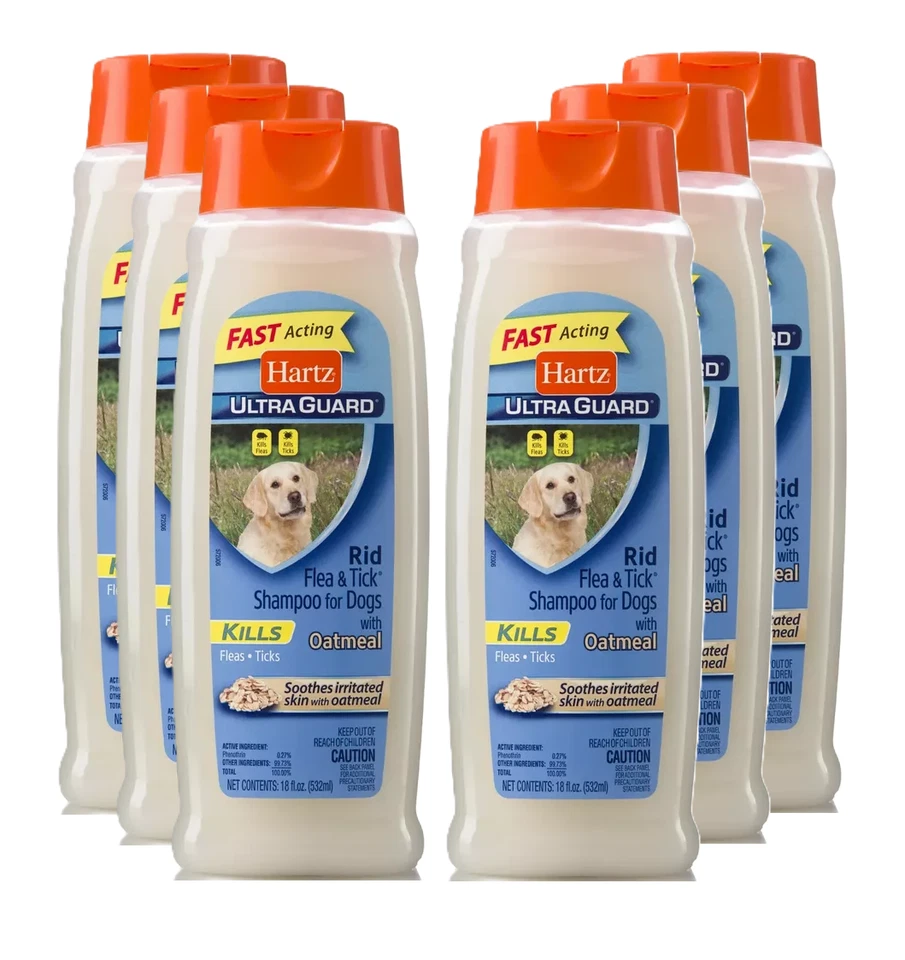 Hartz UltraGuard Rid Flea And Tick Oatmeal Shampoo For Dogs, 18 Oz Set of 6 - Image 1 of 4