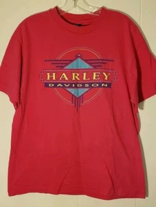 Camiseta Harley Davidson Sioux Falls 1994 de punta única grande rara rosa - Imagen 1 de 5