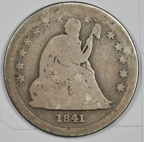 1841-o Seated Liberty Quarter.  Good.  182727 Cover