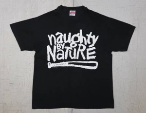 Vintage 1991 Naughty by Nature T Shirt L OPP Promo Tee Tommy Boy Rap Hip Hop - Picture 1 of 7