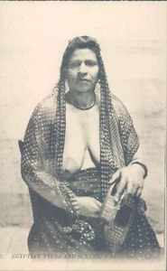 EGYPT semi nude woman portrait 1910s PC - Picture 1 of 2