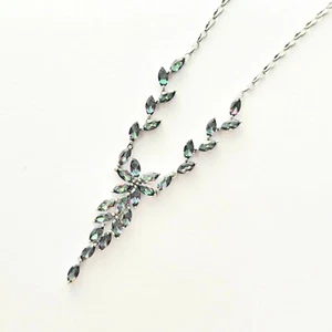 Collar 100% plata esterlina 925, collar de piedra natural (Topacio místico) OZ vendedor - Imagen 1 de 3