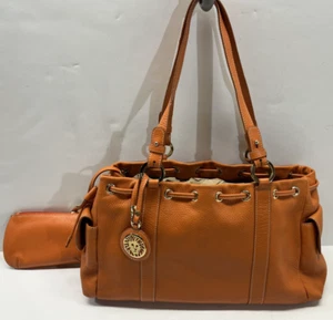 Anne Klein Womens Bag Orange Matching Wallet Pockets Drawstring Y2K 90s Boho - Picture 1 of 10