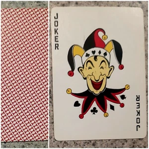 1 Red Yellow Black Joker Plastic Coated Single Swap Playing Card Red & White - Picture 1 of 3