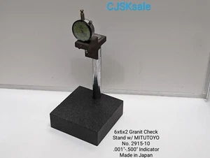 6x6x2 Granite Check Stand w/ MITUTOYO No. 2915-10 Indicator .001"- .500" (USED). - Picture 1 of 11
