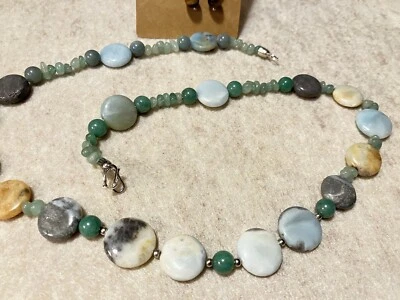 Amazonite Beaded CNM Designs Necklace Set 23” With Green Gemstone Foto 1 de 4