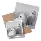 1 x Greeting Card & Sticker Set - BW - Saint Bernard Puppy Dog Pet #35428