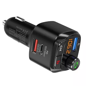 Hands-Free Calling Wireless Radio Car Bluetooth 5.0 Adapter, QC3.0 USB Charger - Picture 1 of 8