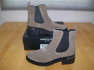 New in Box Kenneth Cole Levon 2.0 Welt Chelsea Dark Taupe Suede Ankle Boots 8.5 - Picture 1 of 14