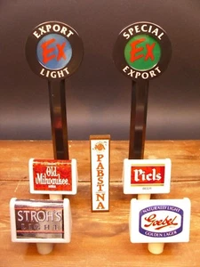 Old Milwaukee Pabst Goebel Strohs Special Export Beer Tap Handles Knobs 1980's - Picture 1 of 10