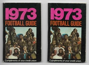 Lot (2) Unique Vintage Pocket Size 1973 Football Guide Books Pro & College RARE! - Bild 1 von 1