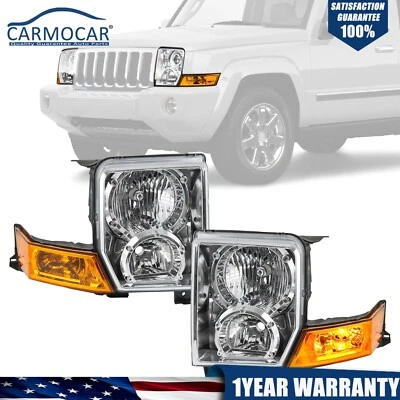 Juego de montaje de faros para Jeep Commander 2006-2010 izquierda derecha halógena  Foto 1 de 4