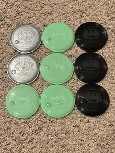 Vintage 1991 McDonalds Batman Returns Mini Frisbee Fledermaus Scheibe Getränk Deckel Menge 9 - Bild 1 von 2