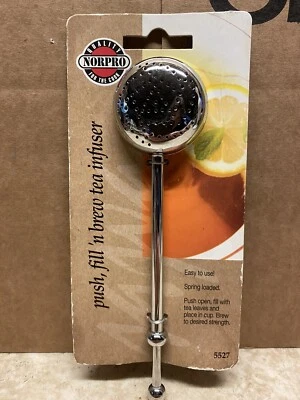 NORPRO PUSH'N FILL TEA INFUSER, ROUND 5527 - Image 1 of 4