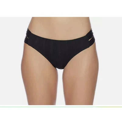 Traje de baño para mujer Athena con lengüeta de laurel lateral parte inferior de bikini, línea fina negro, 8 Foto 1 de 2