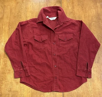 Vintage 70s GH Bass & Co Sanforized Flannel Shirt Women’s L Red cotton Chamois - Image 1 of 4