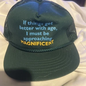 VTG Retired If Older Looks Better I Must be Approaching Magnificent Trucker Hat - Picture 1 of 4