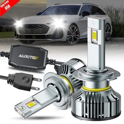 2x H7 LED Headlight Bulb Kit High Low Beam 100W 40000LM Super Bright 6500K White - Image 1 of 4
