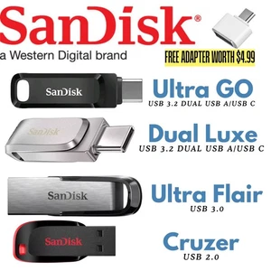 SanDisk USB Flash Drive Flair Luxe 128GB 256GB 512G 1TB Memory Flash Drive - Picture 1 of 26