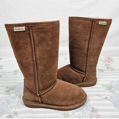 Botas altas Bearpaw marrón gamuza piel de oveja forradas para mujer talla 5 Foto 1 de 4