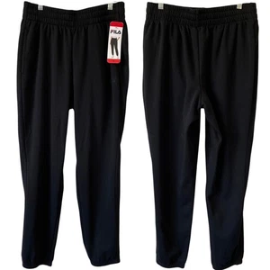 NEW FILA Black Jogger Sweatpants Medium Pockets Elastic Waist Cozy Athleisure - Picture 1 of 3