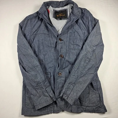 Chaqueta Ben Sherman Lino Tareas Azul Cambray Botón Delantero Talla Grande Foto 1 de 4