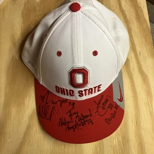 Ohio State Buckeyes Hat Snapback Red Signed Auto James Cotton And Marcus Hall - Picture 1 of 5