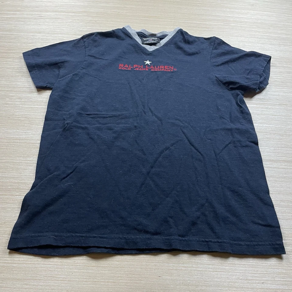 Polo Jeans Ralph Lauren Vintage 90s Y2K Babydoll Top T Shirt S Spell Out Star - Image 1 of 4