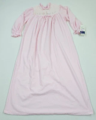 Camisola Deidre vintage bordada floral rosa anos 80 Deadstock nova com etiquetas tamanho médio  - Imagem 1 de 4