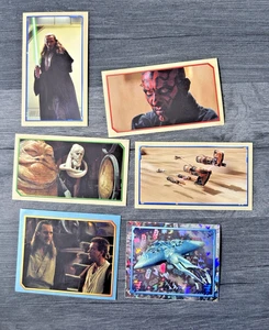 6 x Star Wars Episode 1 The Phantom Menace 1999 Merlin Stickers incl. refractor - Picture 1 of 6