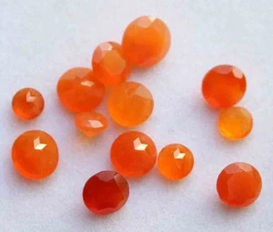 Piedra preciosa suelta redonda cornalina natural naranja corte facetado 13,30 quilates 13 fotos 8 mm - Imagen 1 de 3