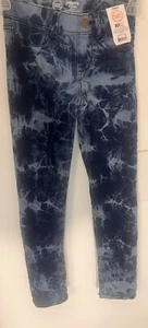 Wonder Nation Girls Jegging Bleached Blue Tie Dye Pull On Back Pockets 6X - Picture 1 of 15