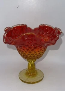 Vintage Fenton Amberina Hobnail Candy Dish! 1960's~ Spectacular Color! EUC - Picture 1 of 4