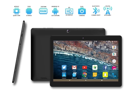 Innovate 10: 10.1" Android 10 Tablet 2GB RAM 32GB Storage Dual Cameras - Image 1 of 4