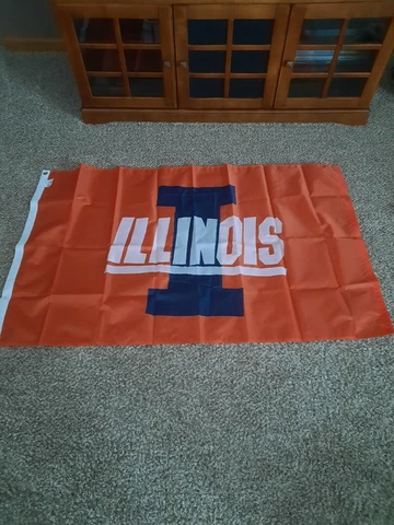 Custom 3' x 5' Nylon, Illinois University Flag, Made in U.S.A., Fighting Illini Cover