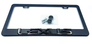 SATIN BLACK LEXUS License Plate Frame Stainless Steel with BLACK CHROME Emblem - Picture 1 of 6