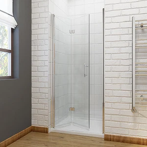Frameless Bi Fold Shower Door Enclosure Walk In Glass Screen Cubicle 700-1000mm - Picture 1 of 12