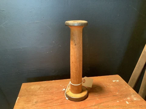 Antique Wood Spool for Thread Cylinder Spool 10.5" Tall Primitive Farm house Cover