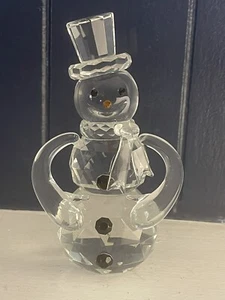 Shannon Crystal by Godinger SNOWMAN Large Faceted Crystal Sculpture Figurine - Picture 1 of 17