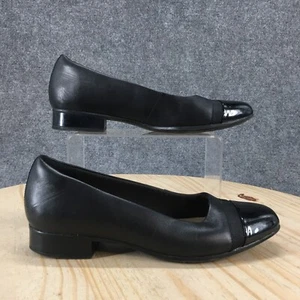 Clarks Shoes Womens 8.5 Juliet Monte Ballet Cap Toe Low Top Black Slip On Casual - Picture 1 of 18