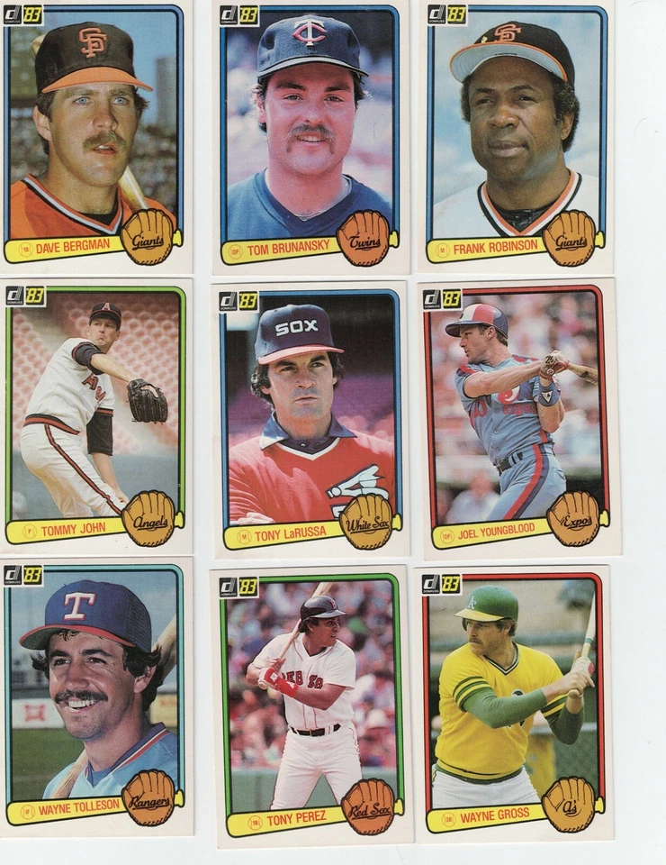 Tarjetas de béisbol Donruss 1983 completa tu conjunto U-Pick 501-660 más héroes de la corte Foto 1 de 1