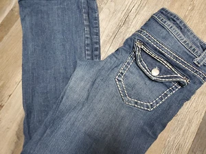 Women's Blue Denim Paisley Sky Boot Leg Jeans Size 8 (32x27) - Picture 1 of 7