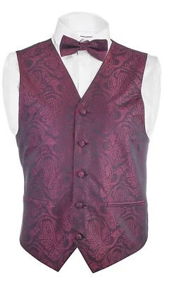 Alberto Cardinali Hombre Vestido Chaleco Cachemira Conjunto de 4 Piezas Estilo Borgoña V203 Foto 1 de 4