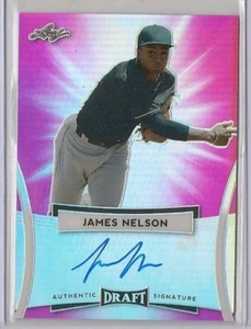 2017 Leaf Metal Draft JAMES NELSON Autograph Pink /10 - Picture 1 of 5