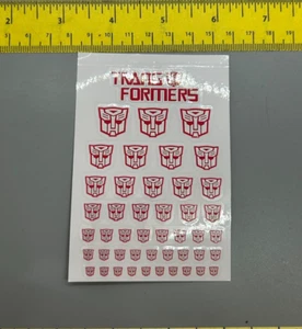 Contorno Rosso Argento Autobot Transformers Repro Adesivi Etichette Sigilli Simboli Rosso - Foto 1 di 2