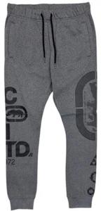 Ecko Unltd Men's Sweatpants Puff Print Heather Grey Marled Fleece Jogger - Picture 1 of 5
